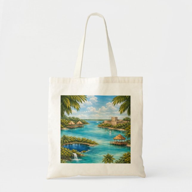 Tote Bag Paradis Tropical de la Lagune de Bacalar (Devant)