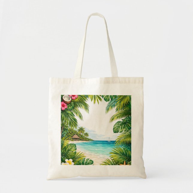 Tote Bag Paradis tropical de la plage d'Isla Mujeres (Devant)