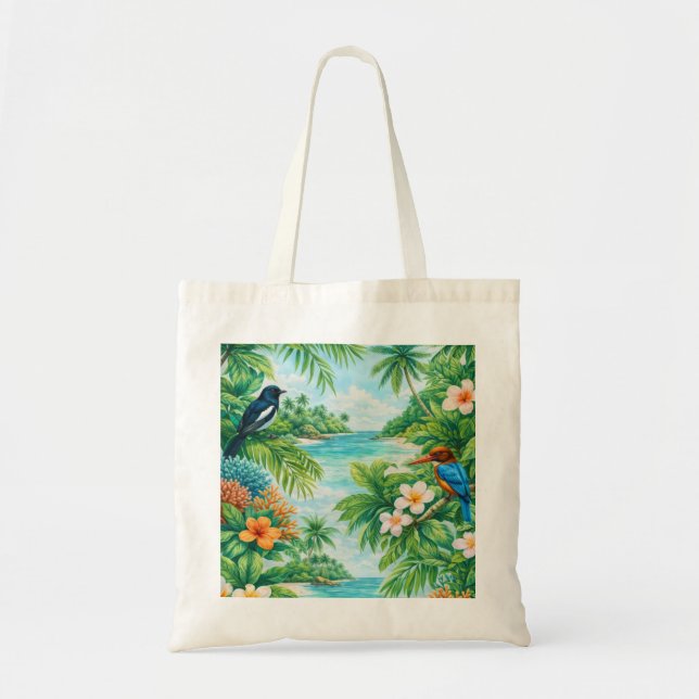 Tote Bag Paradis tropical des oiseaux des îles Andaman (Devant)