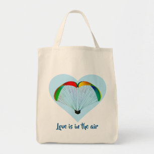 Tote Bag Paragliders Aiment le coeur avec votre texte perso