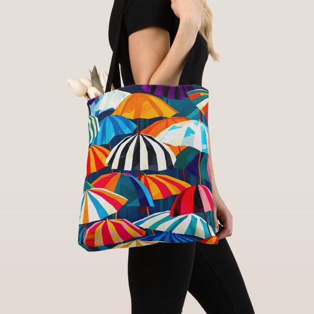 Tote Bag Parapluie Abstrait Rainbow Beach (De près)