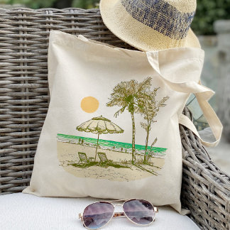 Tote Bag Parapluie de palmier de soleil de plage d'été
