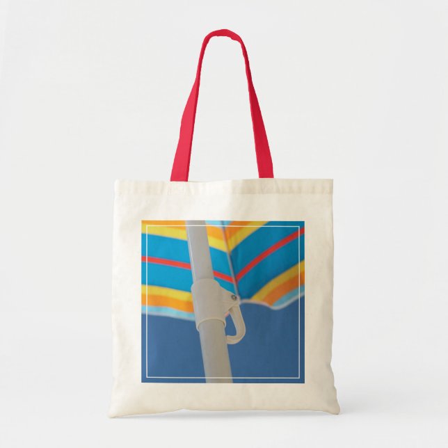 Tote Bag Parapluie de plage rayé (Devant)