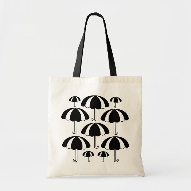 Tote Bag Parapluie noir blanc (Devant)