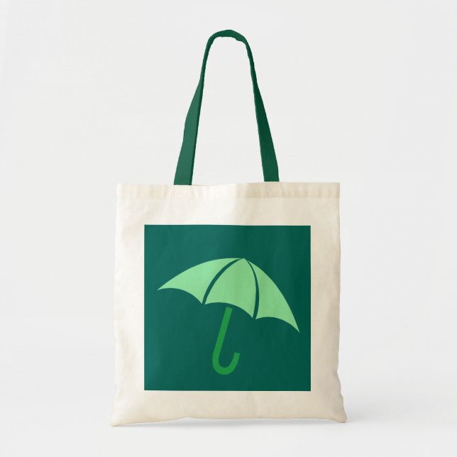 Tote Bag Parapluie vert Pop Art (Devant)