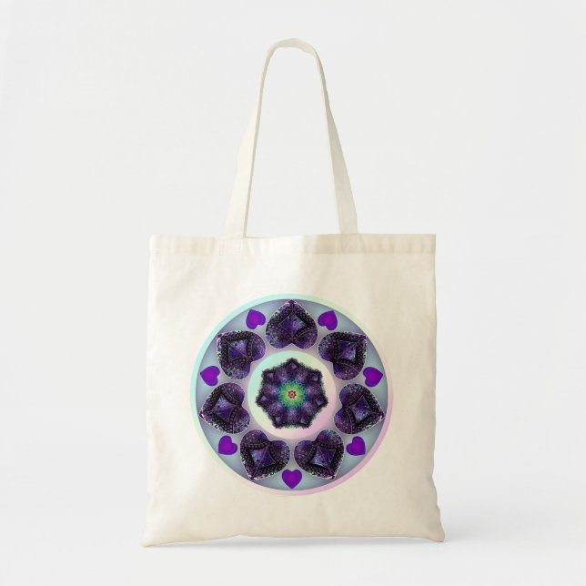 Tote Bag Parapluie violet & coeurs .7 (Devant)