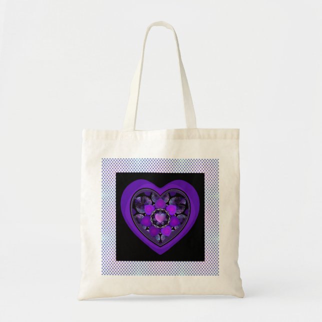 Tote Bag Parapluie violet & coeurs .7 (Devant)