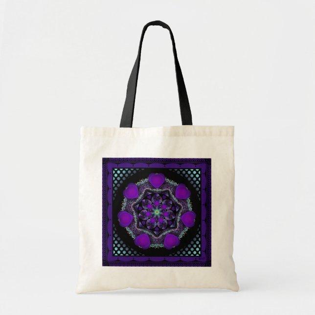 Tote Bag Parapluie violet & coeurs .7 (Devant)