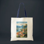 Tote Bag Paraty Brésil Travel Art Vintage<br><div class="desc">Paraty rétro design de déplacement vectoriel. Paraty est une petite ville entourée de montagnes sur la Costa Verde du Brésil,  entre Rio de Janeiro et São Paulo.</div>