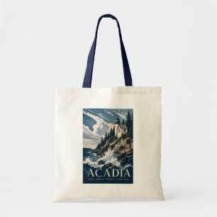 Tote Bag Parc national d'Acadia Maine Voyage en bois modern