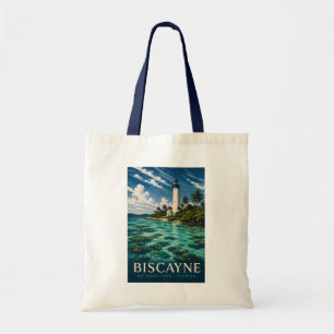 Tote Bag Parc national de Biscayne Floride gravure sur bois