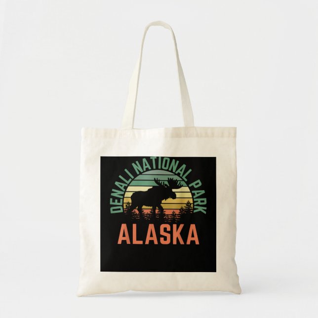 Tote Bag Parc national de Denali Alaska Moose Randonnée Nat (Devant)