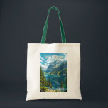 Tote Bag Parc national de Durmitor Monténégro Art de voyage<br><div class="desc">Conception de l'illustration vectorielle Durmitor. Durmitor est un massif situé dans le nord-ouest du Monténégro. Il fait partie des Alpes Dinariques.</div>