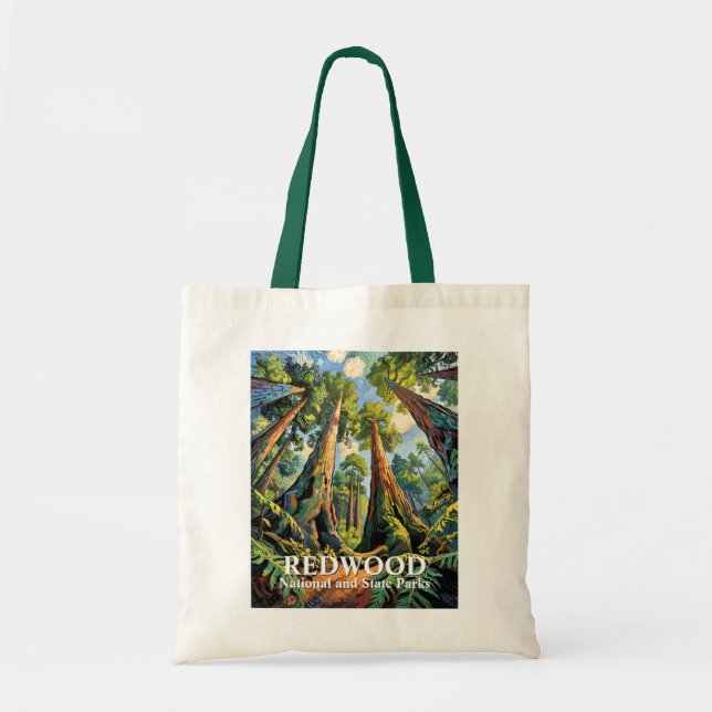 Tote Bag Parc national de Redwoods Californie Van Gogh Pers (Devant)