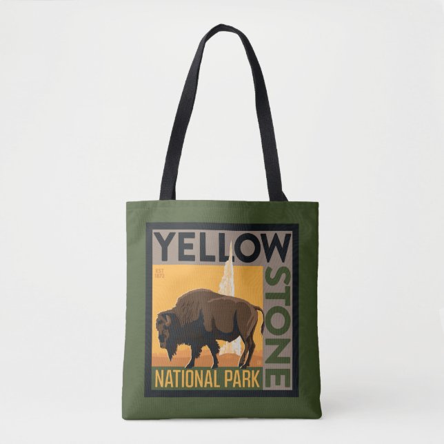 Tote Bag Parc national de Yellowstone | Buffalo (Devant)