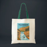 Tote Bag Parc national de Yellowstone Chutes Vintages<br><div class="desc">Design vectoriel de la forêt de Yellowstone. Le parc comprend des canyons spectaculaires,  des rivières alpines,  des forêts luxuriantes,  des sources chaudes et des geysers qui brassent,  dont son plus célèbre,  Old Faithful.</div>