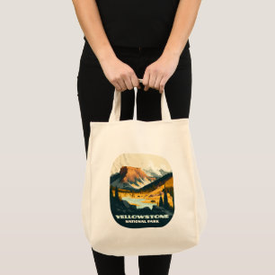 Tote Bag Parc national de Yellowstone Wyoming Mounts Rétro