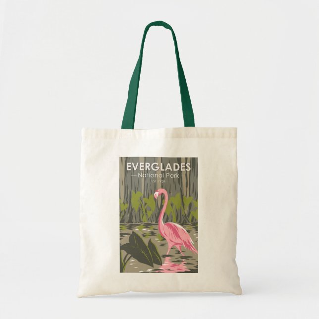 Tote Bag Parc national des Everglades Floride Flamant rose  (Devant)