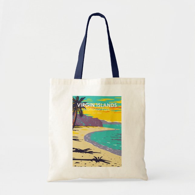 Tote Bag Parc national des Îles Vierges Trunk Bay Beach (Devant)