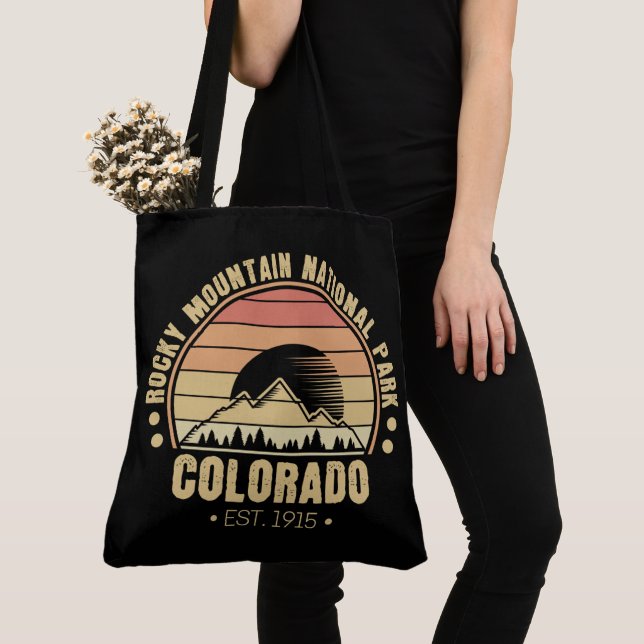 Tote Bag Parc national des Rocheuses Colorado Retro (De près)