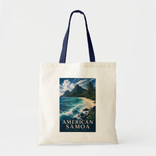 Tote Bag Parc national des Samoa américaines Modern Woodblo