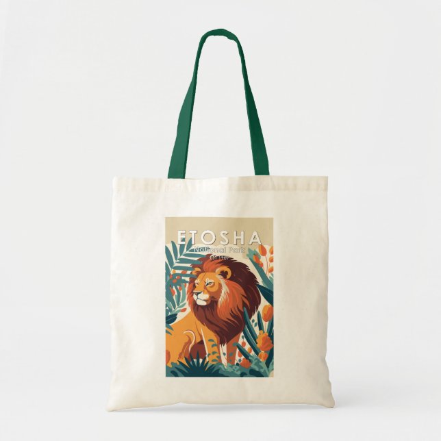 Tote Bag Parc national d'Etosha Namibie Vintage (Devant)