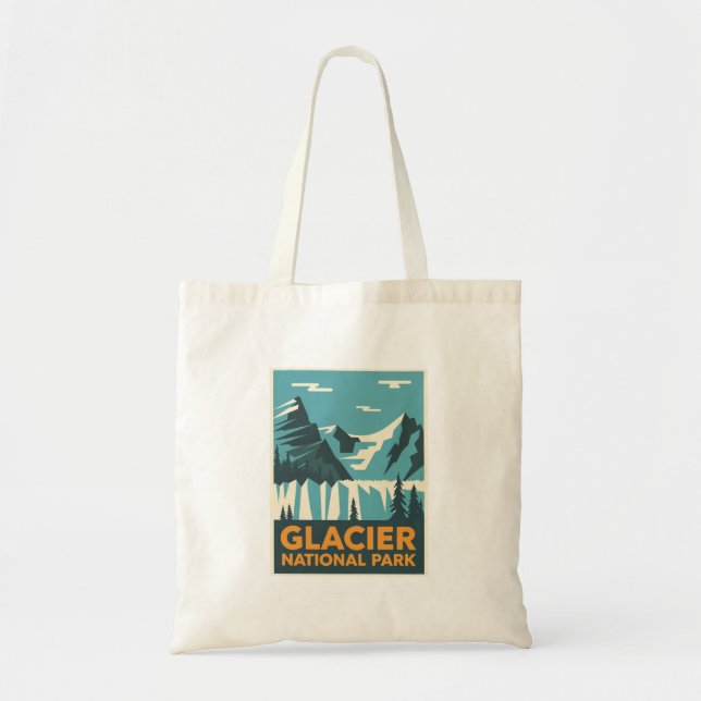 Tote Bag Parc national du Glacier vintage (Devant)