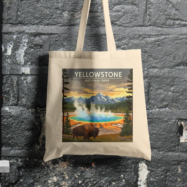 Tote Bag Parc national vintage Yellowstone (Créateur téléchargé)