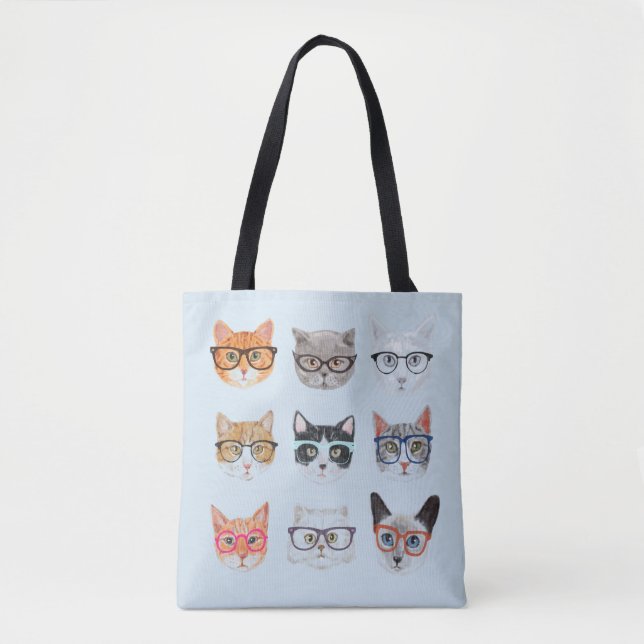 Tote Bag Parce que les chats Texte modifiable Hipster Chats (Devant)
