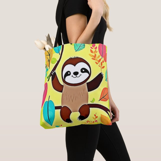Tote Bag Parcelle mignonne accrochée à une branche d'arbre (De près)