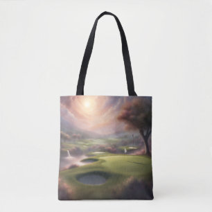 Tote Bag Parcours de golf matin brumeux 