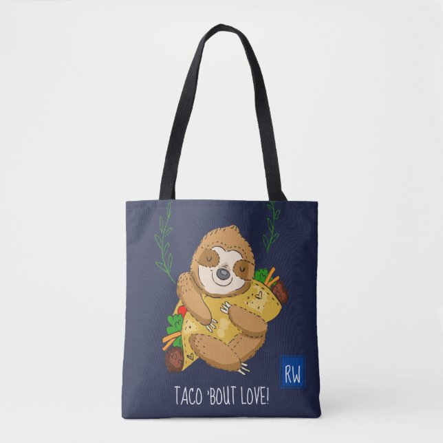 Tote Bag Paresse d'amour d'accès de taco de monogramme ' (Devant)