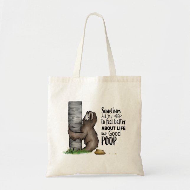 Tote Bag paresse pooping (Devant)