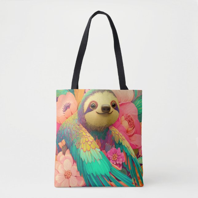 Tote Bag Paresseux-colibri suspendu aux rêves – Illustratio (Devant)
