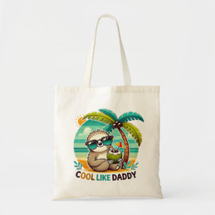 Tote Bag Paresseux Mignon Cool Comme Papa sous un Palmier