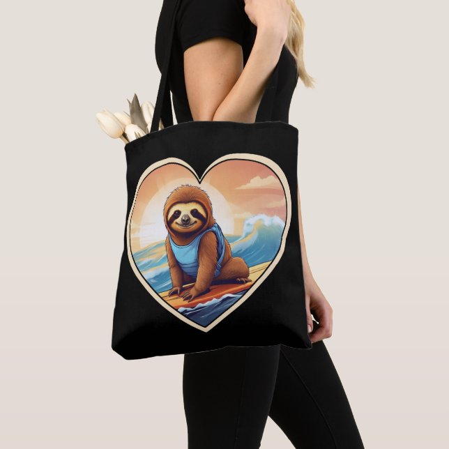 Tote Bag Paresseux Surfant (De près)