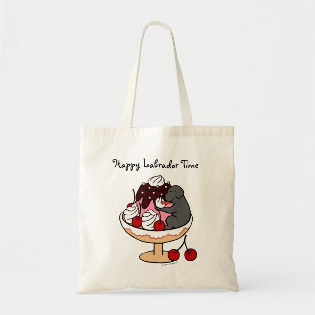 Tote Bag Parfait noir de crème glacée de Labrador et (Devant)