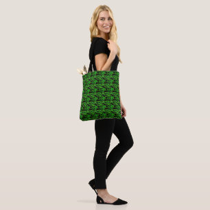 Tote Bag Parfum vert noir citron motifs minuscules
