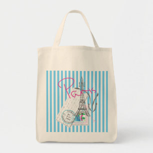 Tote Bag Paris avec amour et Tour Eiffel