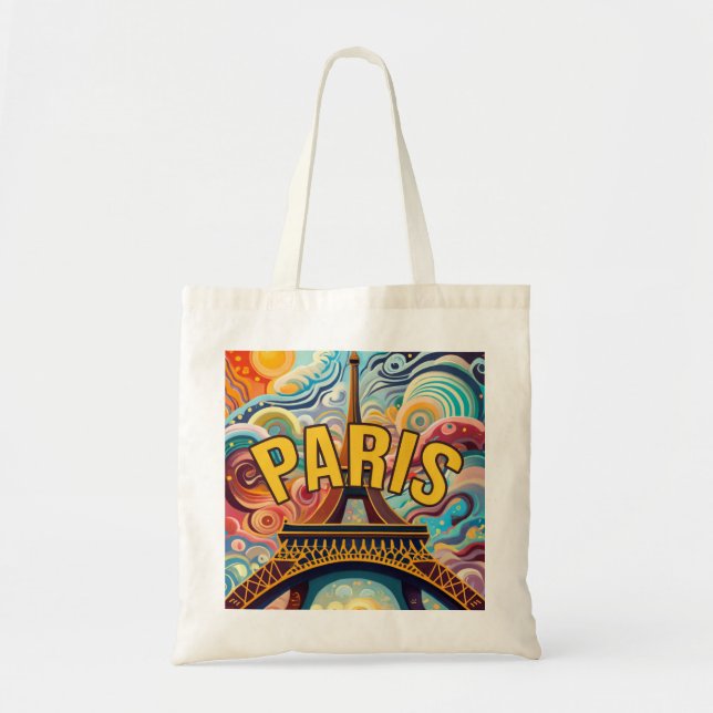 Tote Bag Paris coloré et la vie parisienne (Devant)