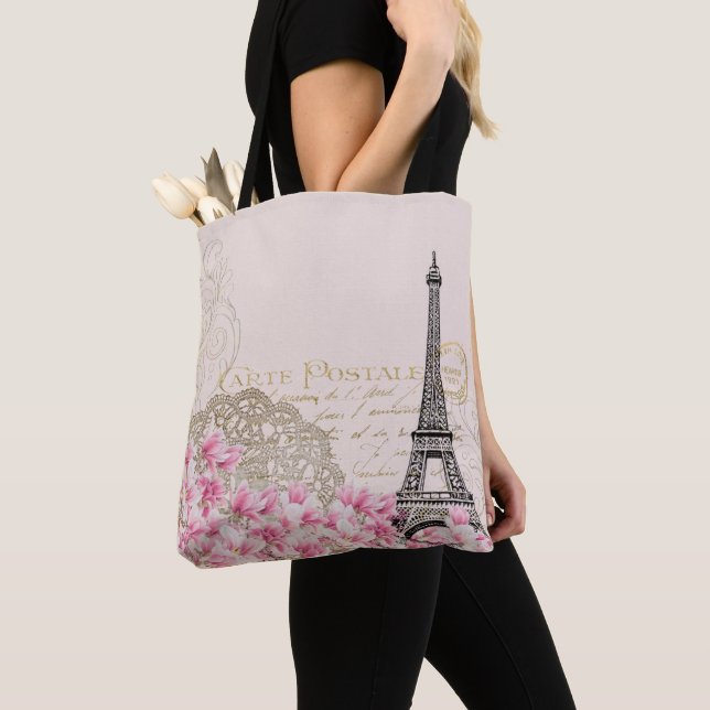 Tote Bag Paris Eiffelturm France, éphémère vintage français (De près)