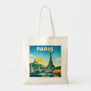 Tote Bag Paris France retro Travel Poster