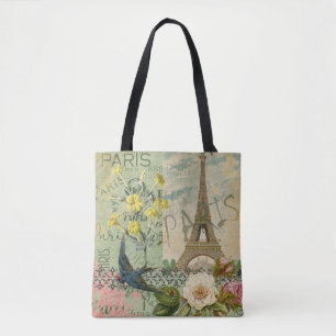 Tote Bag Paris France Voyage Vintage Art Antique Peinture