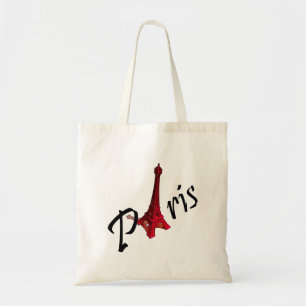 Tote Bag Paris, Tour Eiffel rouge