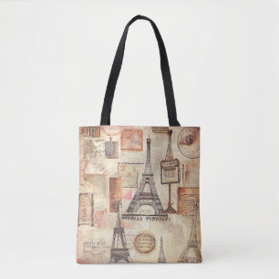 Tote Bag Paris Tour Eiffel Vintage Rétro