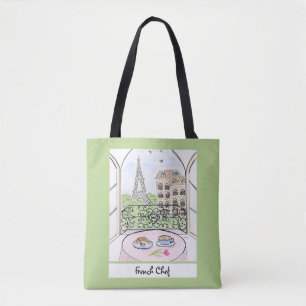 Tote Bag Paris Whimsical et Tour Eiffel Chef français