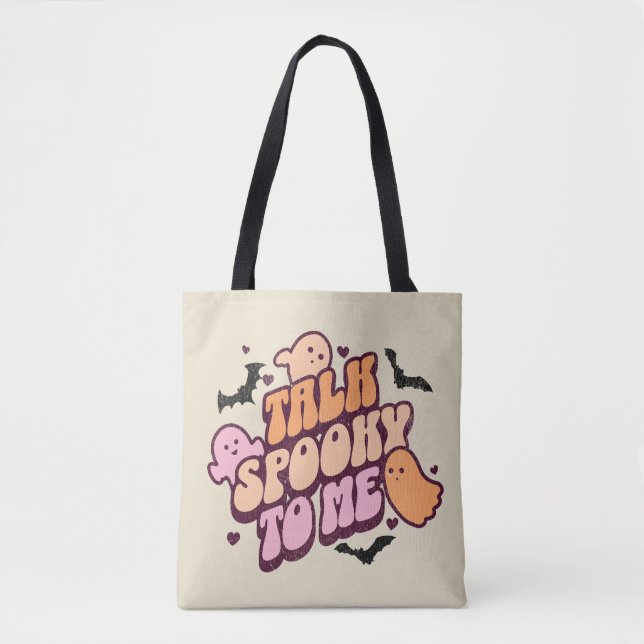 Tote Bag Parle éffrayant pour moi (Devant)