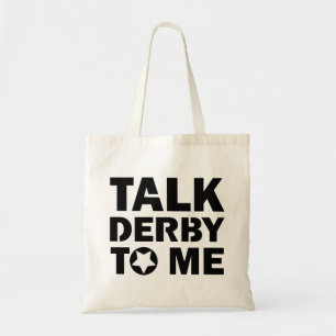 Tote Bag Parlez Derby à moi, Roller Derby Girl Design