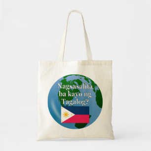 Tote Bag Parlez-vous le tagalog ? en tagalog. Drapeau et gl