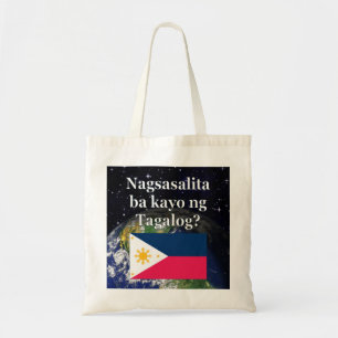 Tote Bag Parlez-vous le tagalog ? en tagalog. Drapeau et Te
